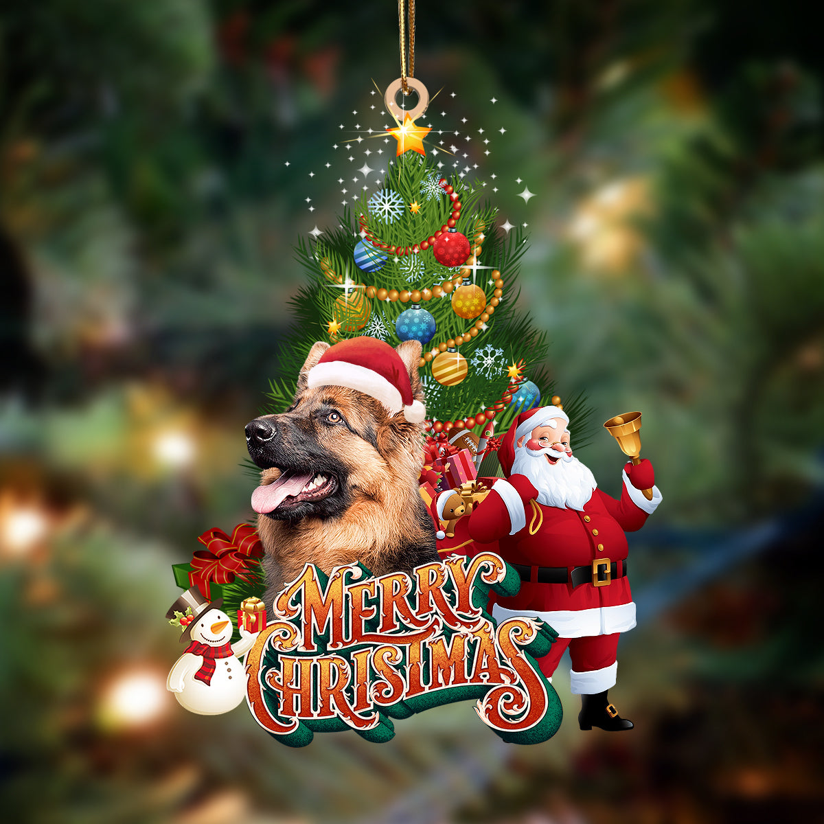 German shepherd 2-Christmas Tree&amp;Dog Hanging Ornament