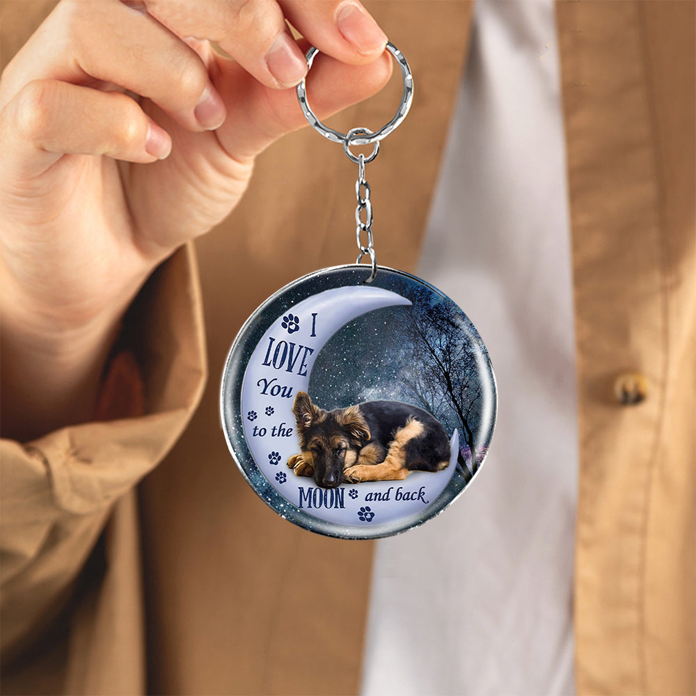 Moon Back-Round Resin Epoxy Metal Keychain