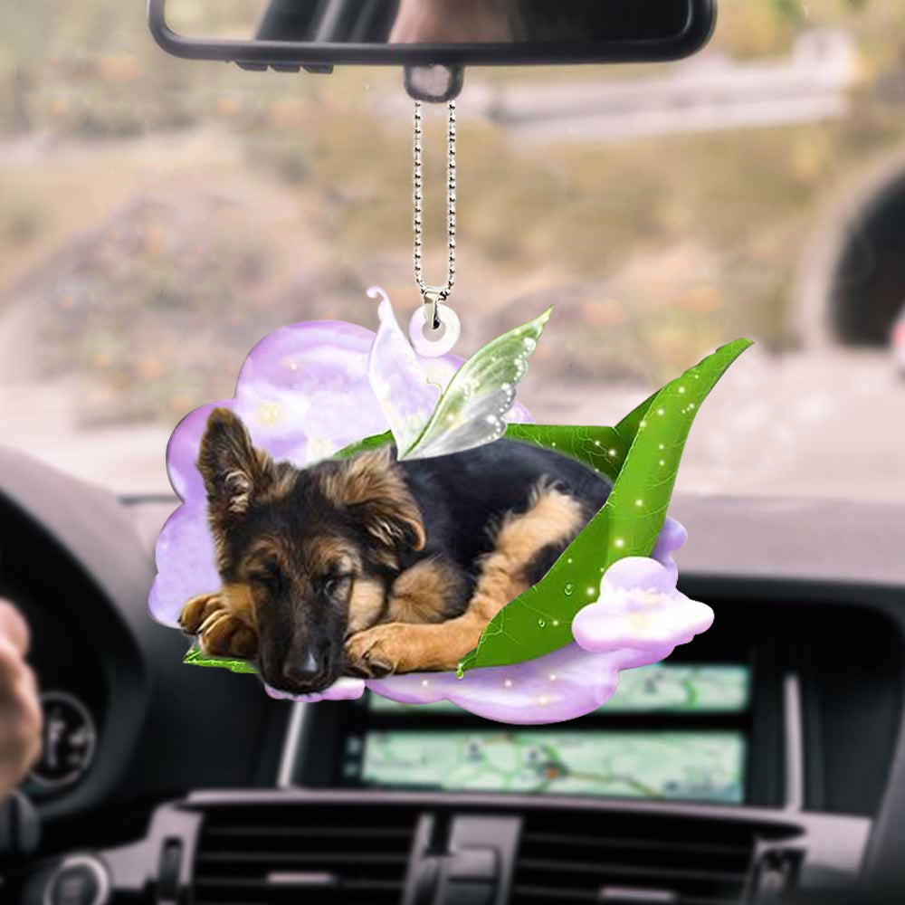 German shepherd-Sleep On Fallen Leaves-Two Sided Ornament