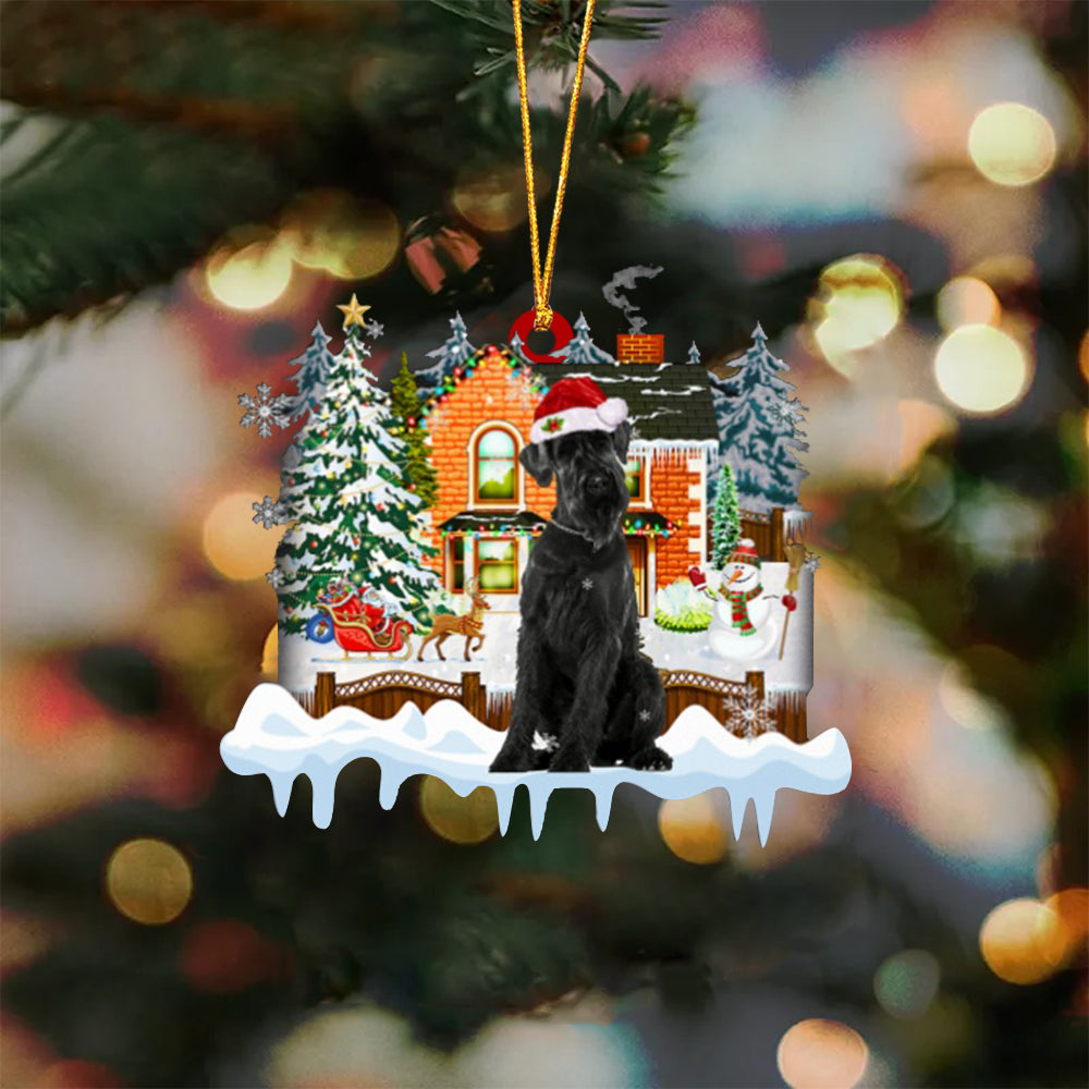 Giant Schnauzer-Xmas House-Two Sided Ornament
