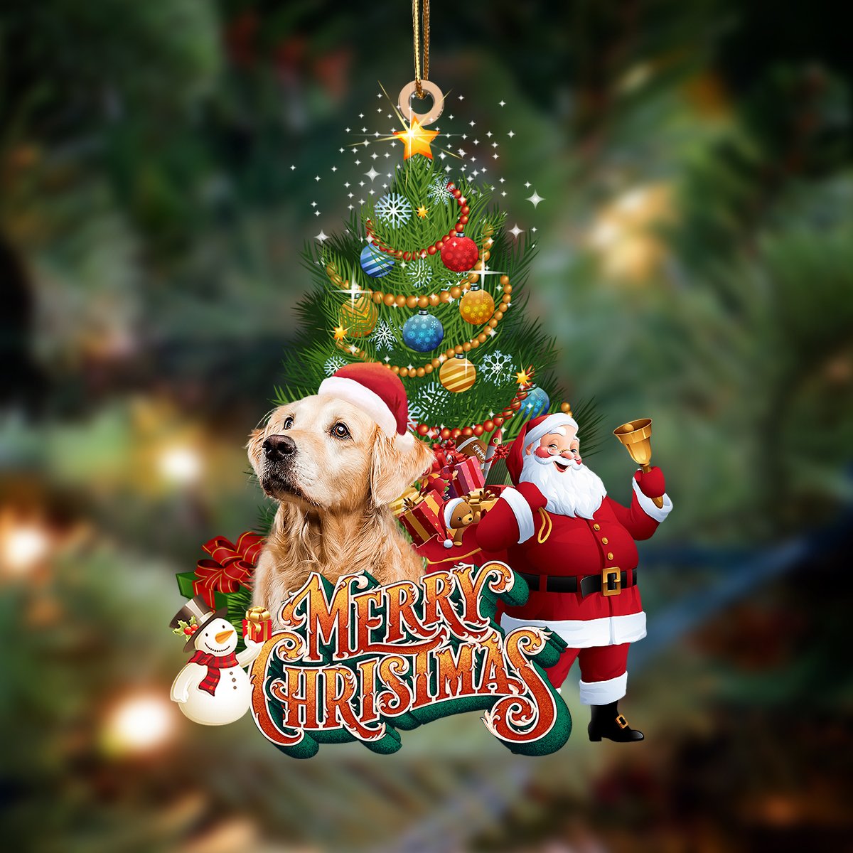 Golden Retriever-Christmas Tree&amp;Dog Hanging Ornament