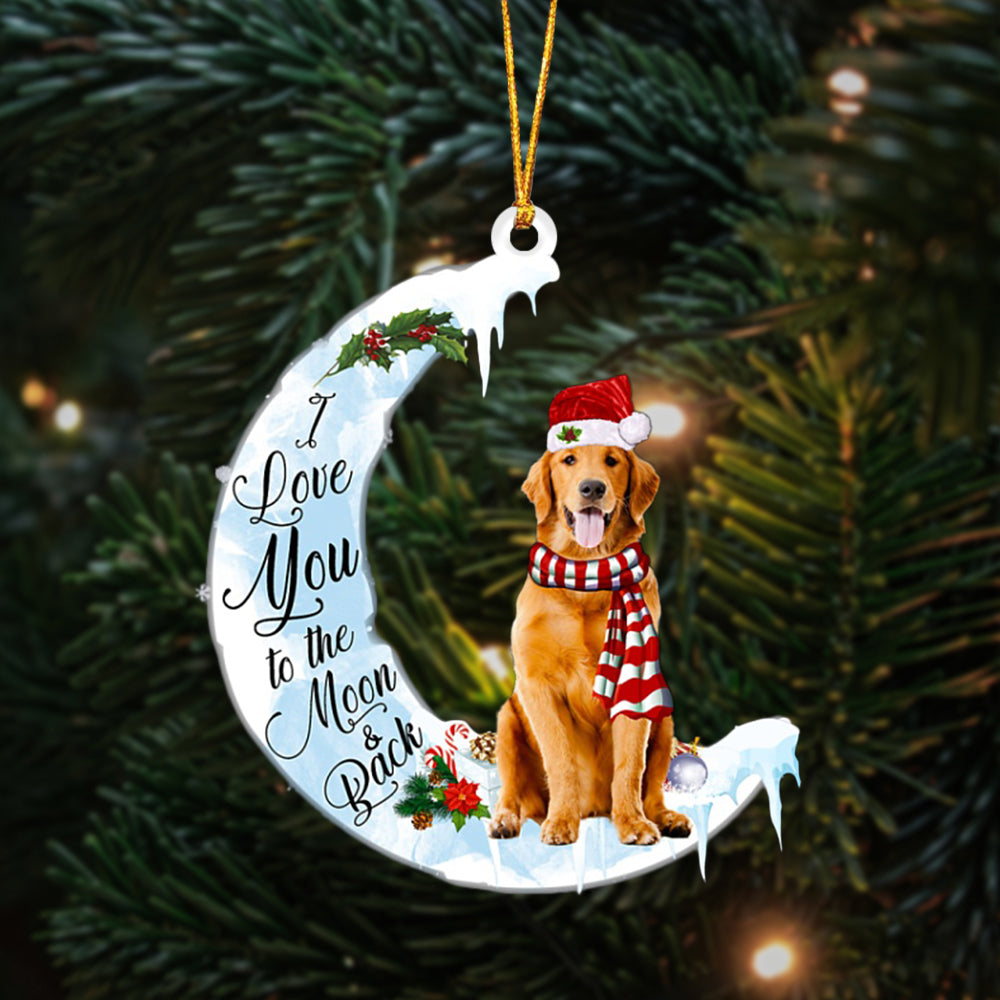 Golden Retriever-I Love You-Two Sided Ornament