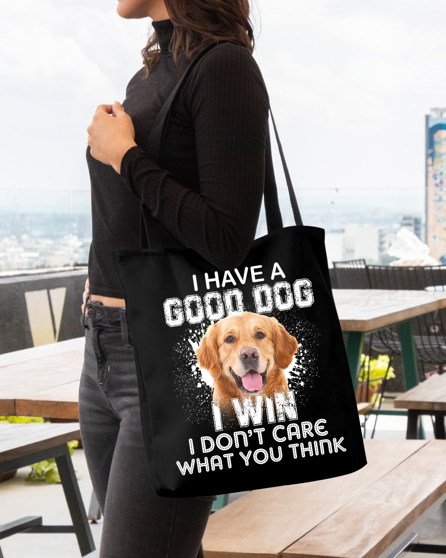 Golden Retriever-I Win Cloth Tote Bag