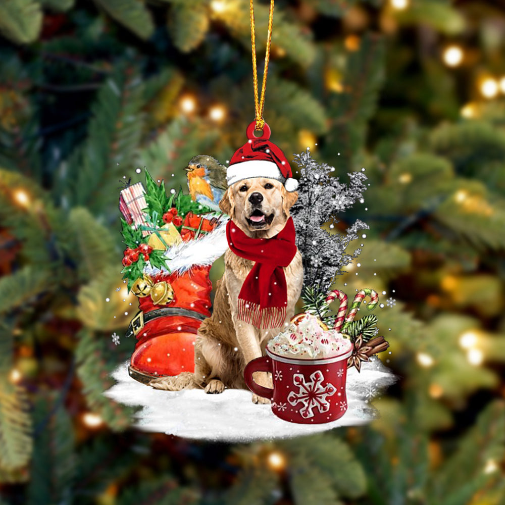 Golden Retriever 2-Winter Cup-Two Sided Ornament