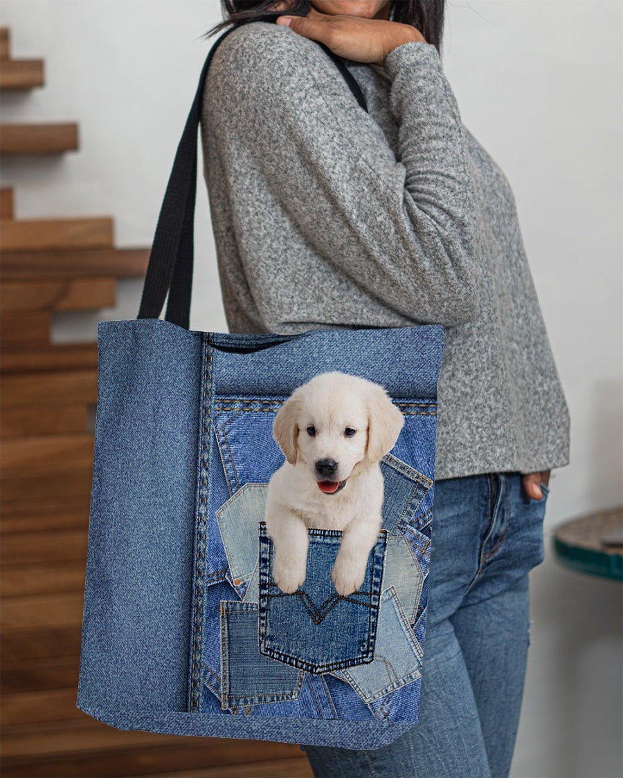 Golden Retriever1-in pocket2-Cloth Tote Bag