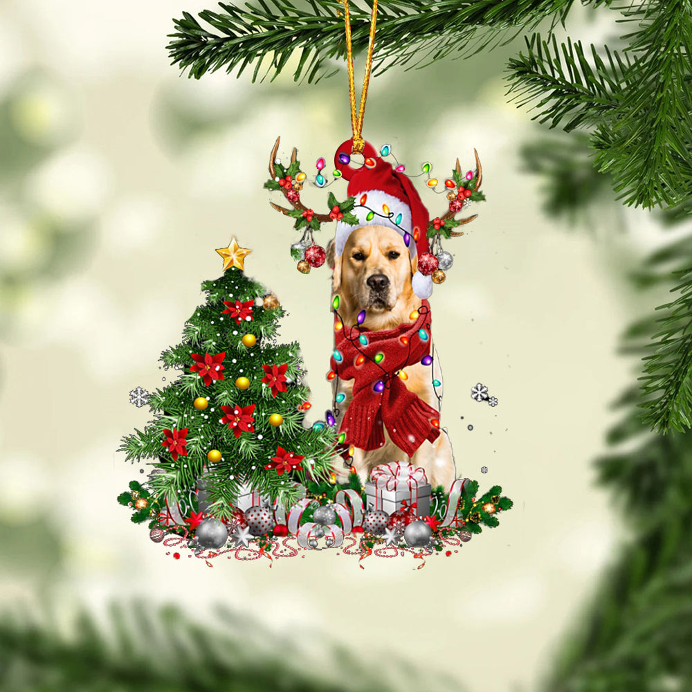 Golden Retriever-Reindeer Christmas-Two Sided Ornament