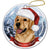 Golden Retriever Santa Hat Porcelain Christmas Ornament