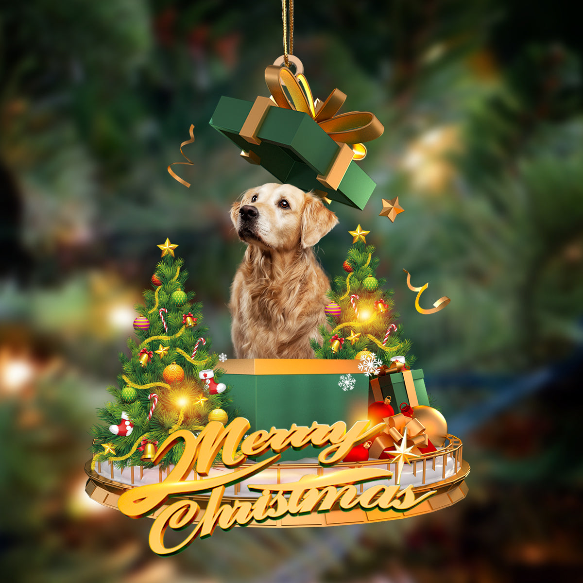 Golden  Retriever-Christmas Gifts&dogs Hanging Ornament