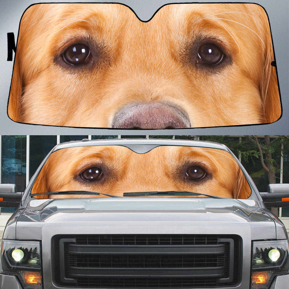 Golden Retriever's Eyes-Beautiful Dog Eyes Car Sun Shade Cover Auto Windshield