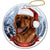 Golden Retriever (Red) Santa Hat Porcelain Christmas Ornament