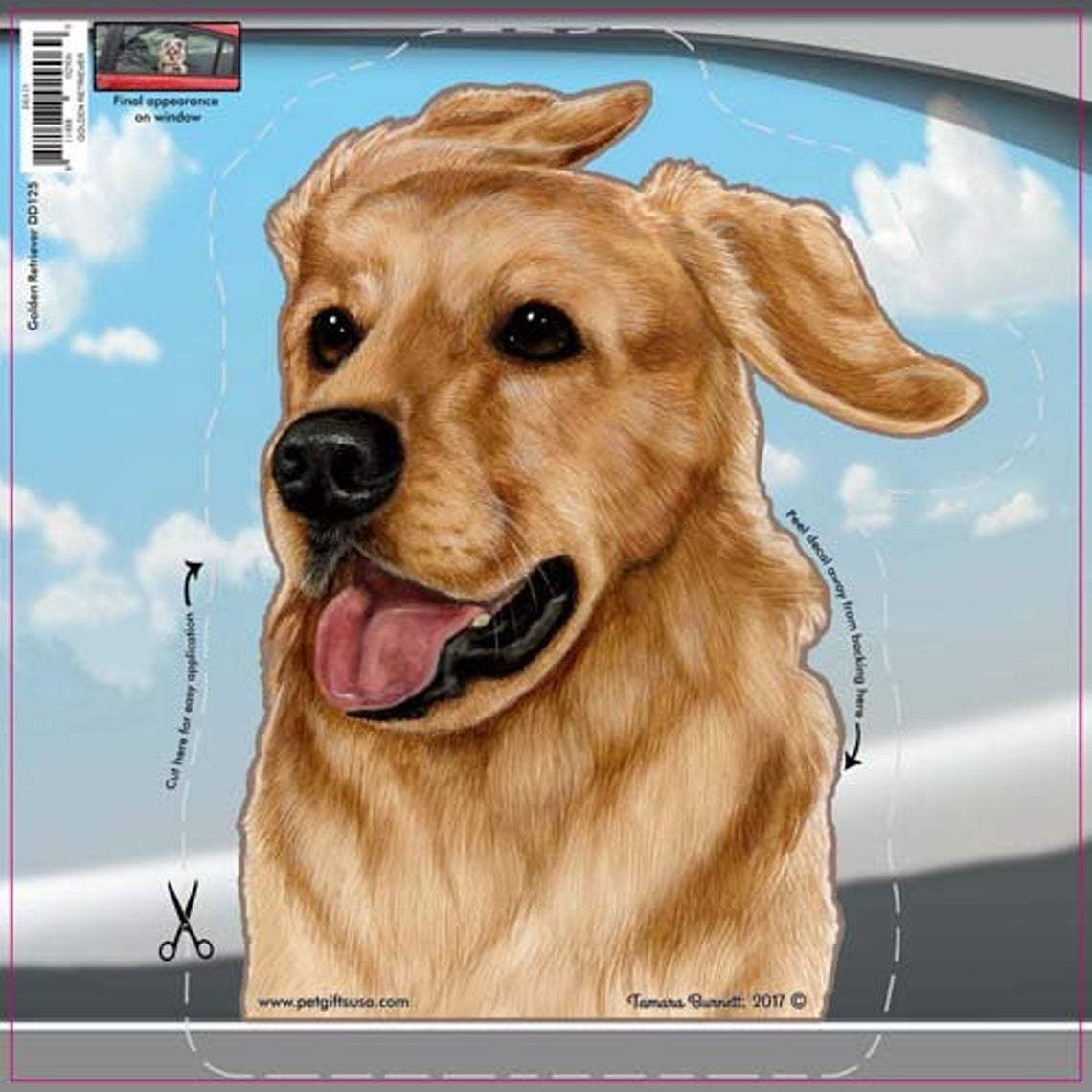 Golden Retriever-On The Move Window Car Sticker