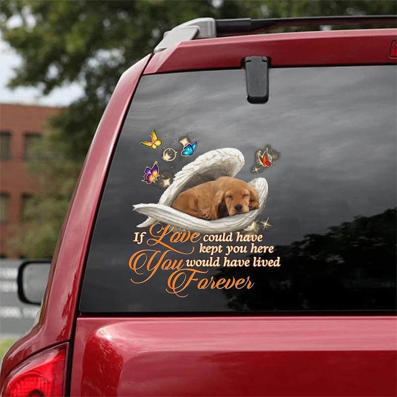 Golden cocker spaniel Sleeping Angel Lived Forever Decal