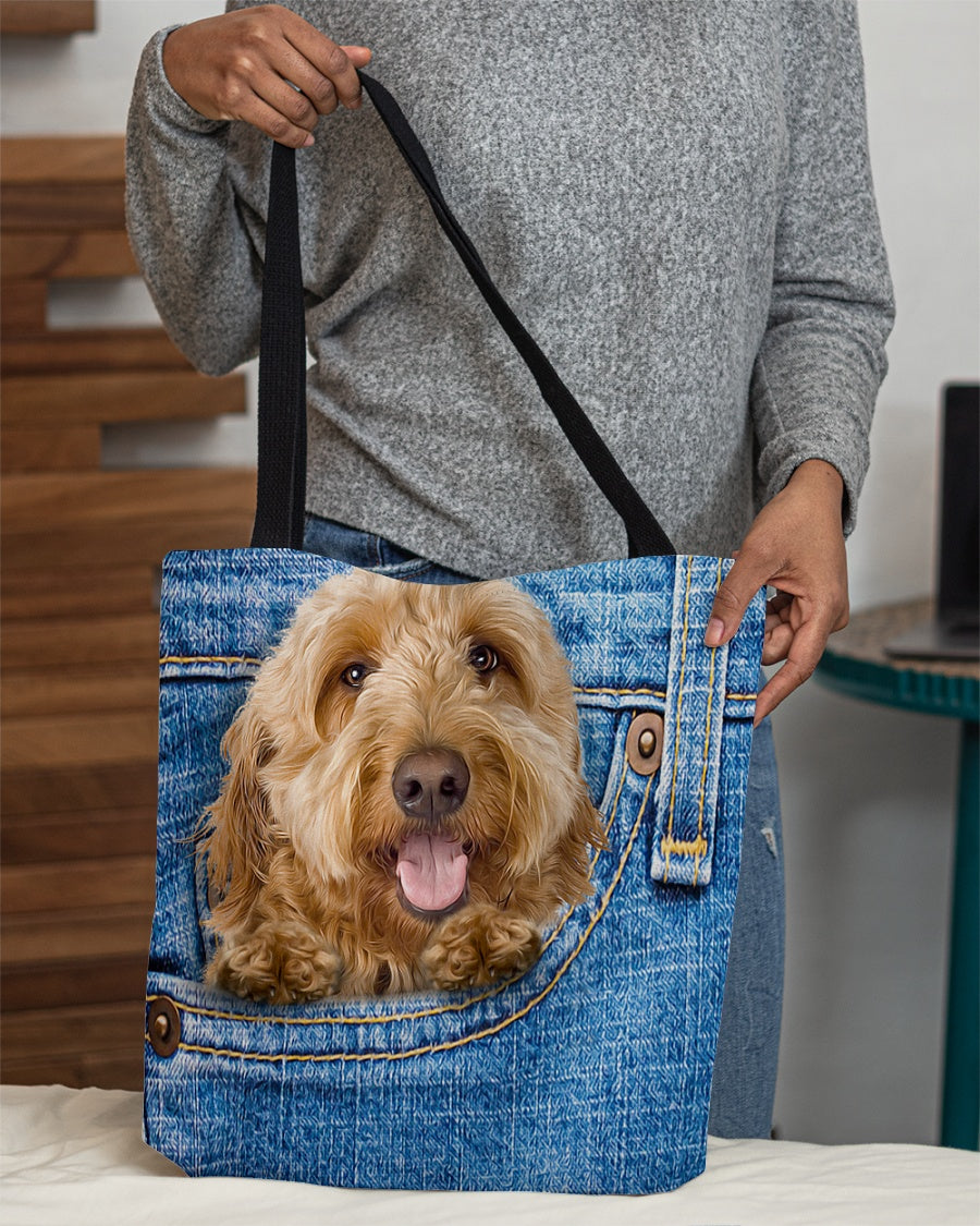 Goldendoodle-in pocket-Cloth Tote Bag