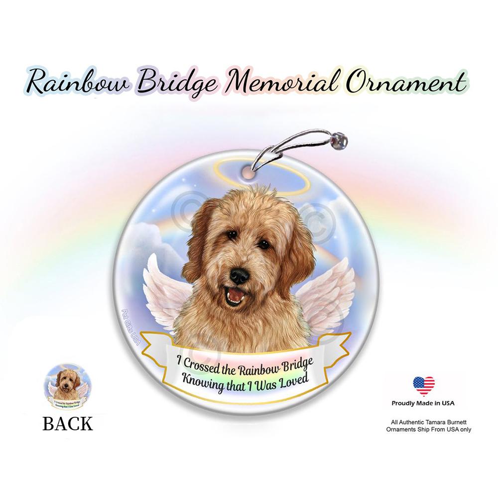 Rainbow Bridge Memorial-Goldendoodle Porcelain Hanging Ornament