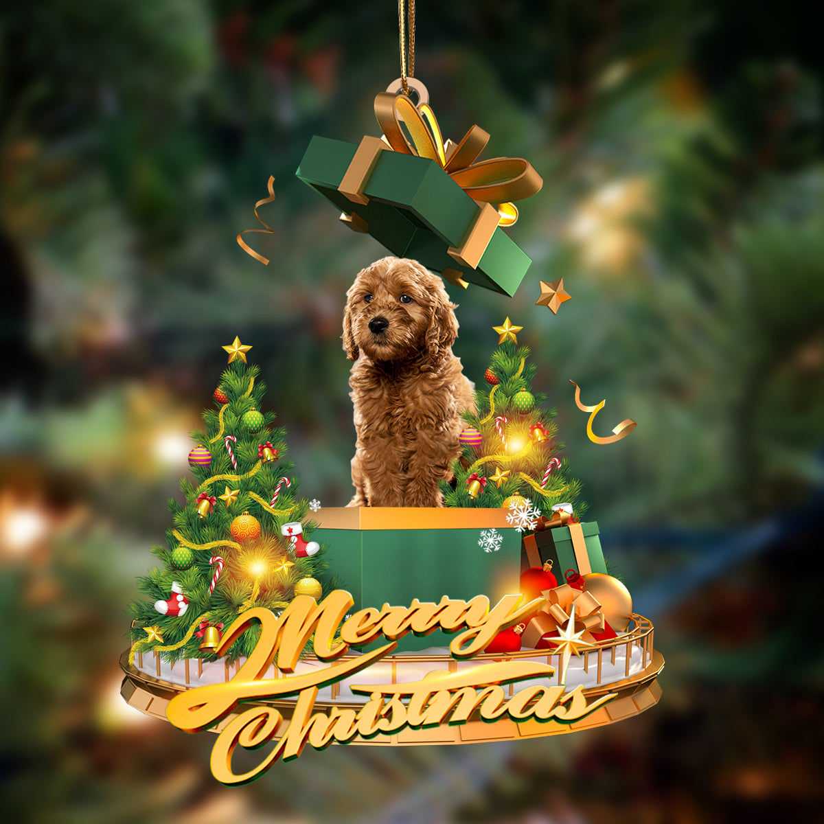 Goldendoodle-Christmas Gifts&amp;dogs Hanging Ornament