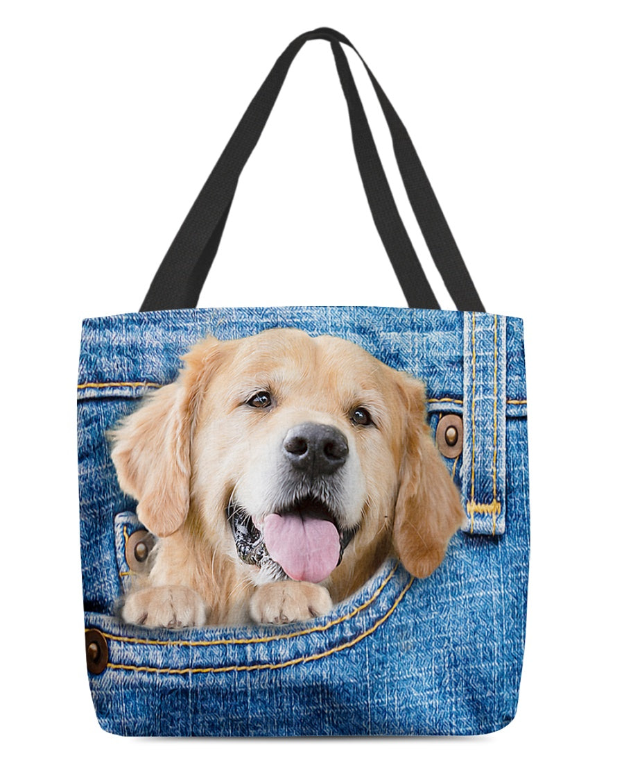 Golden retriever-in pocket-Cloth Tote Bag