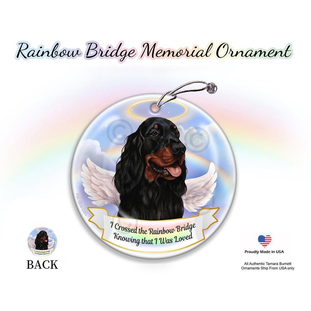 Rainbow Bridge Memorial-Gordon Setter Porcelain Hanging Ornament