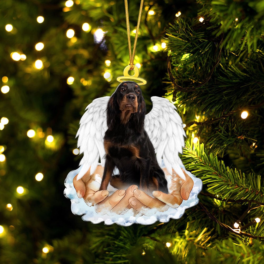 Gordon Setter-In The Hands Of God Xmas-Two Sided Ornament