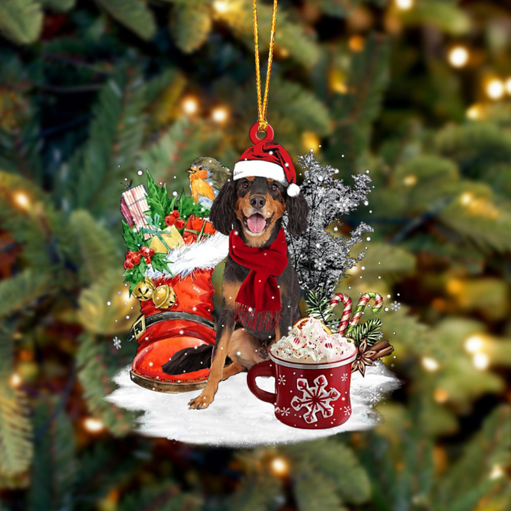 Gordon Setter-Winter Cup-Two Sided Ornament