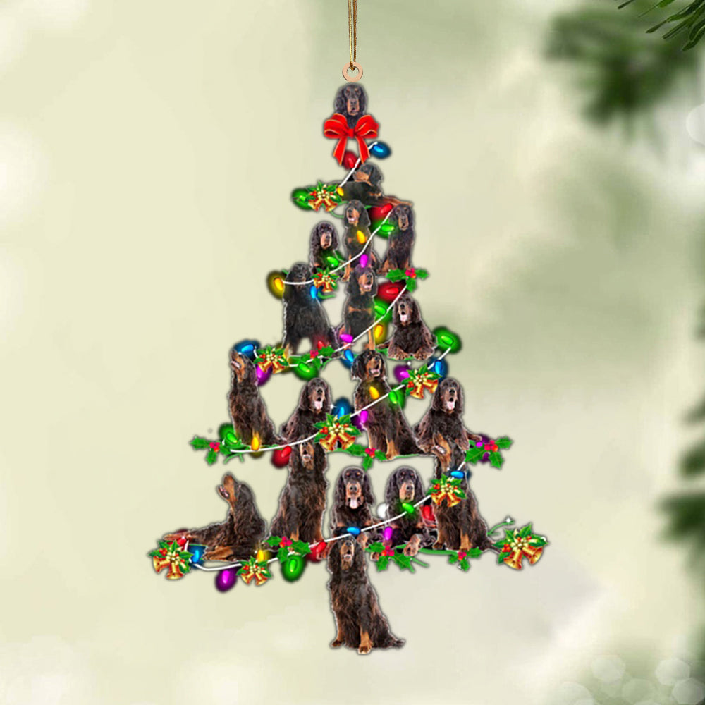 Gordon setter-Christmas Tree Lights-Two Sided Ornament