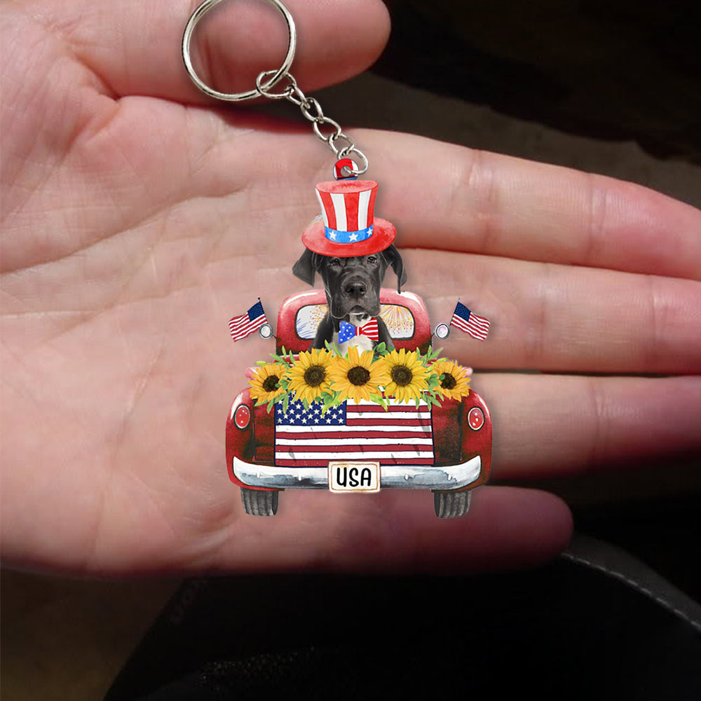 Great Dane 1-USA Truck Flat Acrylic Keychain