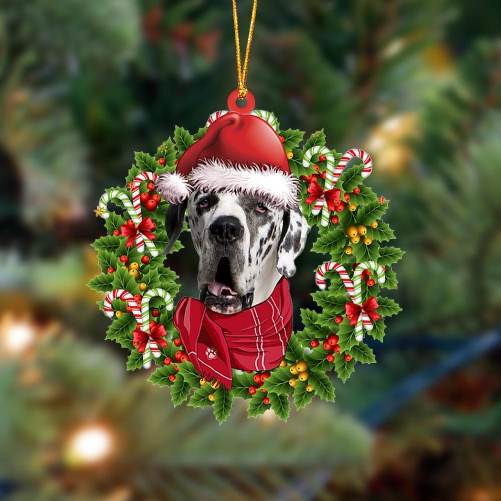 Great Dane 2-Xmas Bandana Hanging Ornament