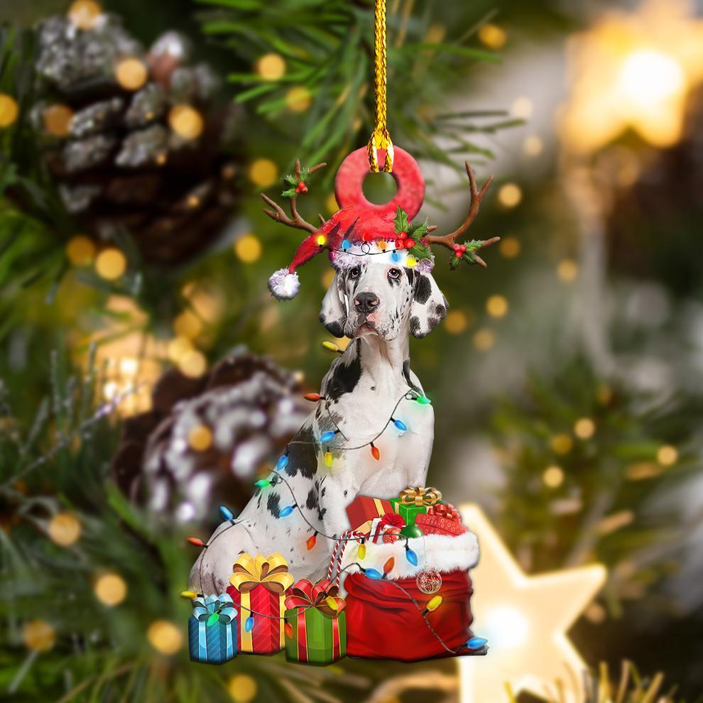 Great Dane Christmas Shape Ornament