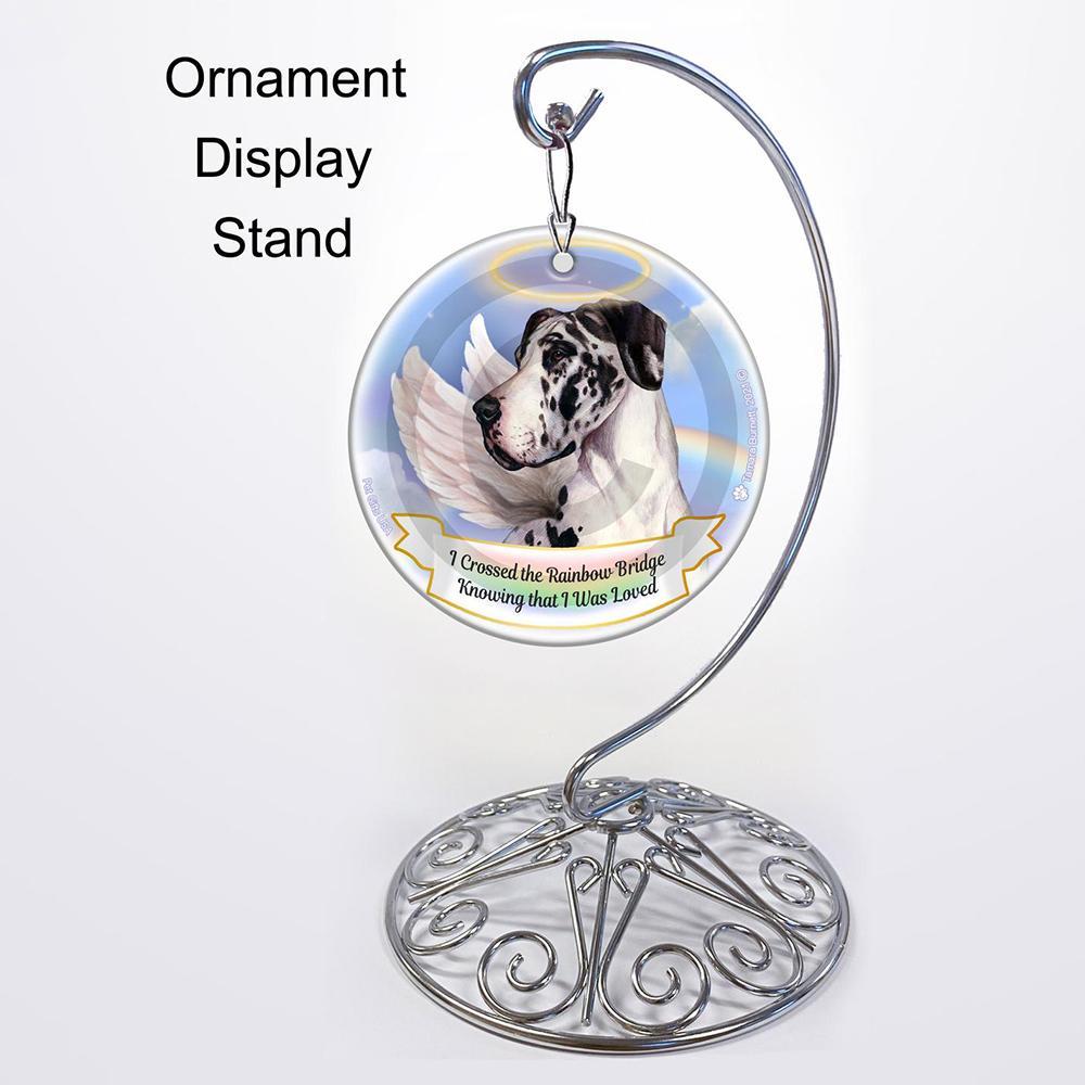 Rainbow Bridge Memorial-Great Dane Harlequin Uncropped Porcelain Hanging Ornament