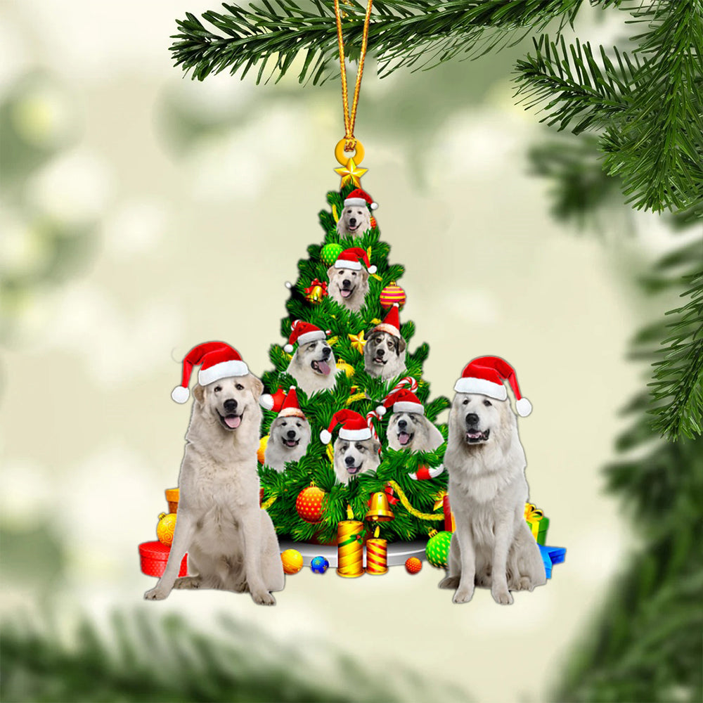 Great Pyrenee-Xmas Tree&amp;Dog-Two Sided Ornament