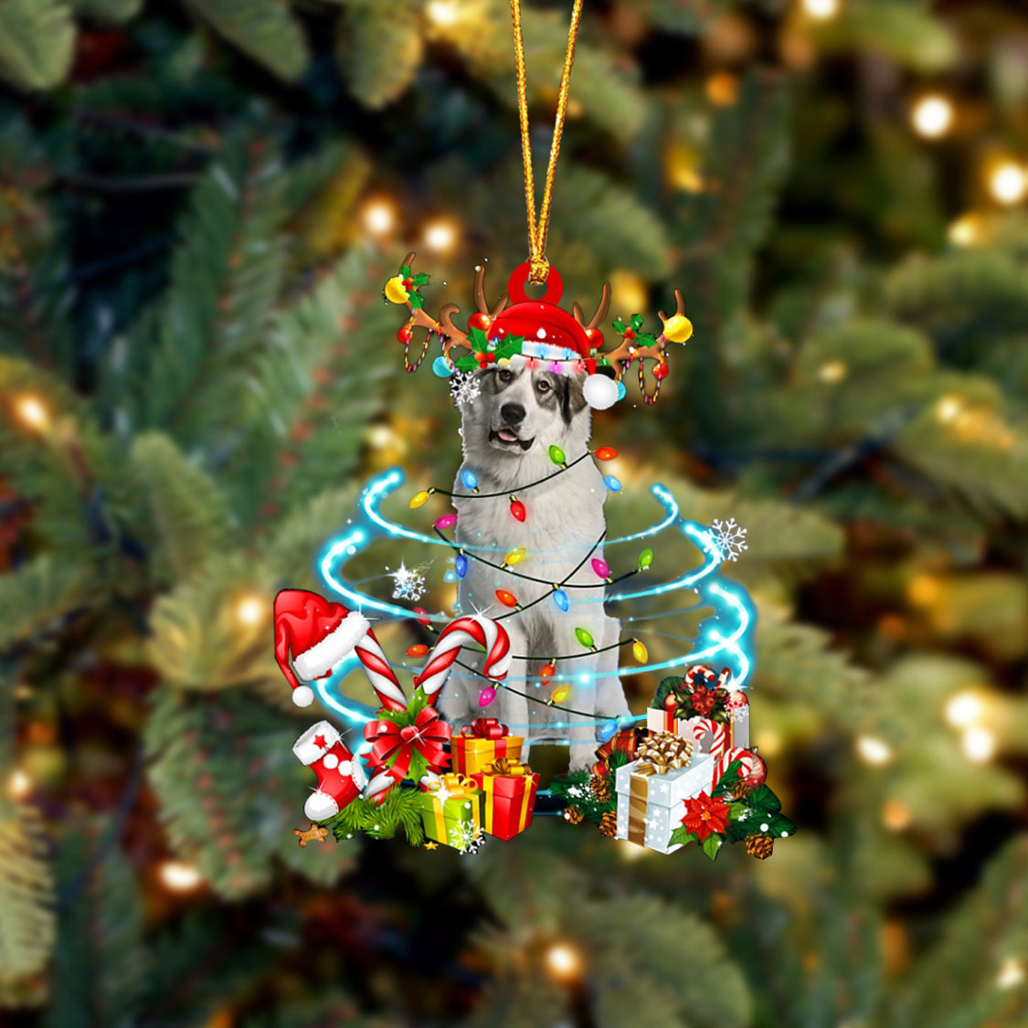 Great Pyrenees-Christmas Candy&amp;Gift-Two Sided Ornament