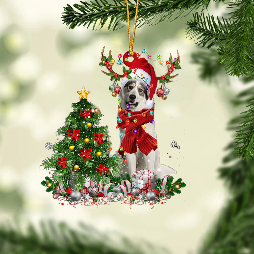 Great Pyrenees-Reindeer Christmas-Two Sided Ornament