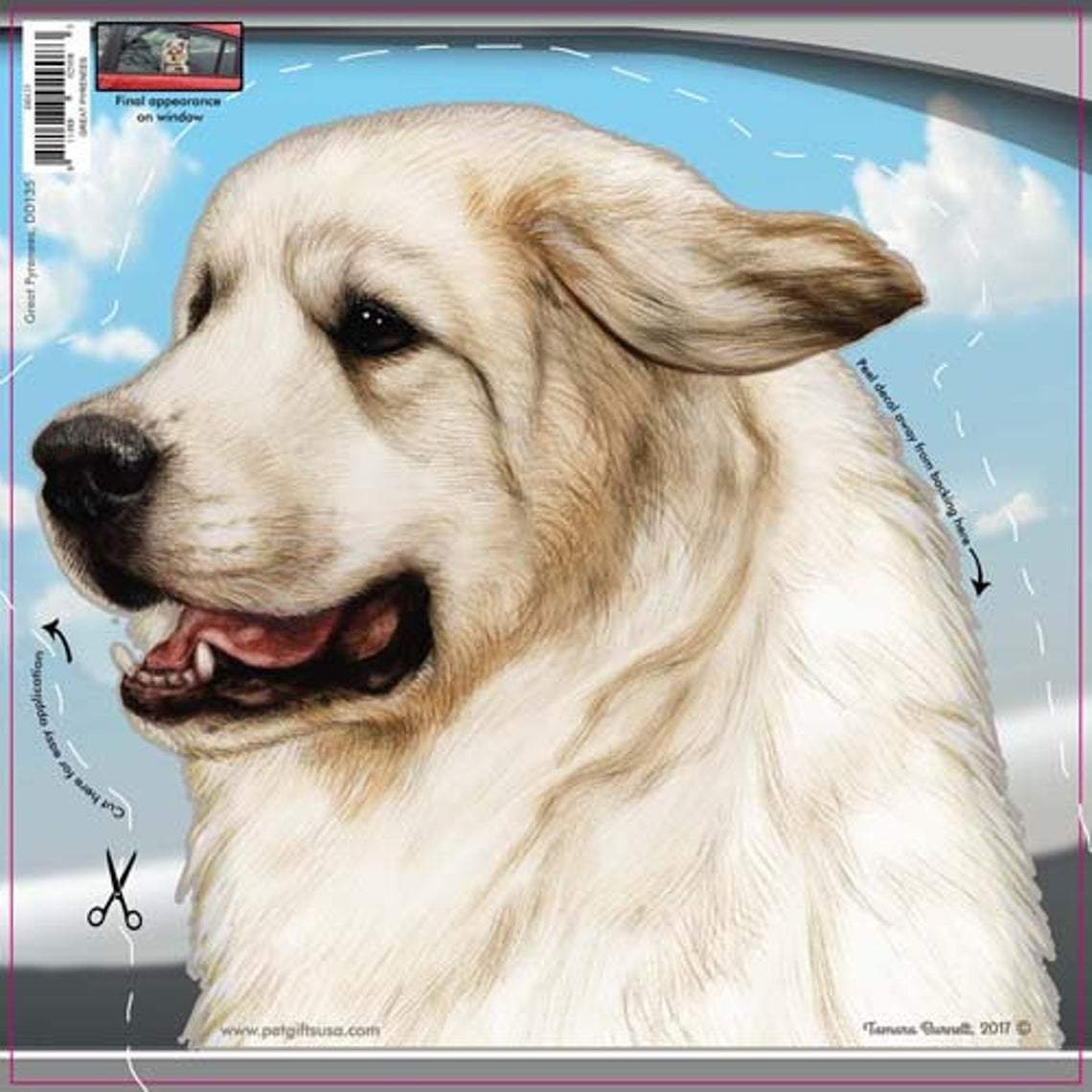 Great Pyrenees-On The Move Window Car Sticker
