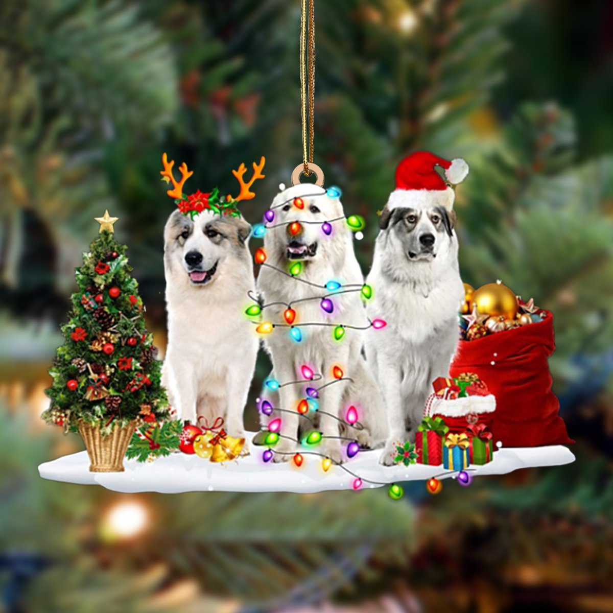 Great Pyreness-Christmas Dog Friends Hanging Ornament