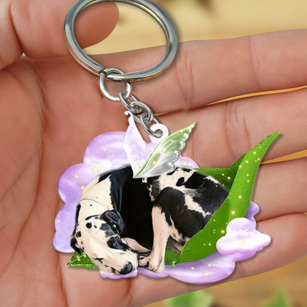 Great dane-Sleep On Fallen Leaves Flat Acrylic Keychain
