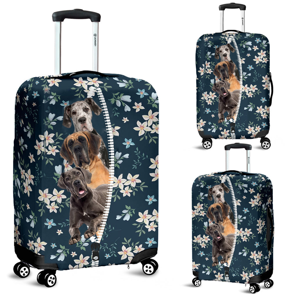 Great dane-Flowers-Luggage covers