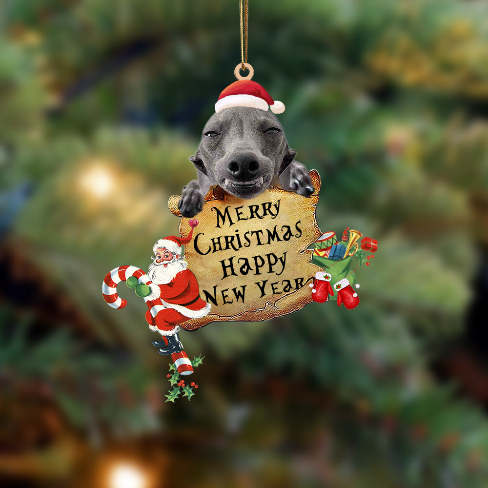 Greyhound-Christams & New Year Two Sided Ornament