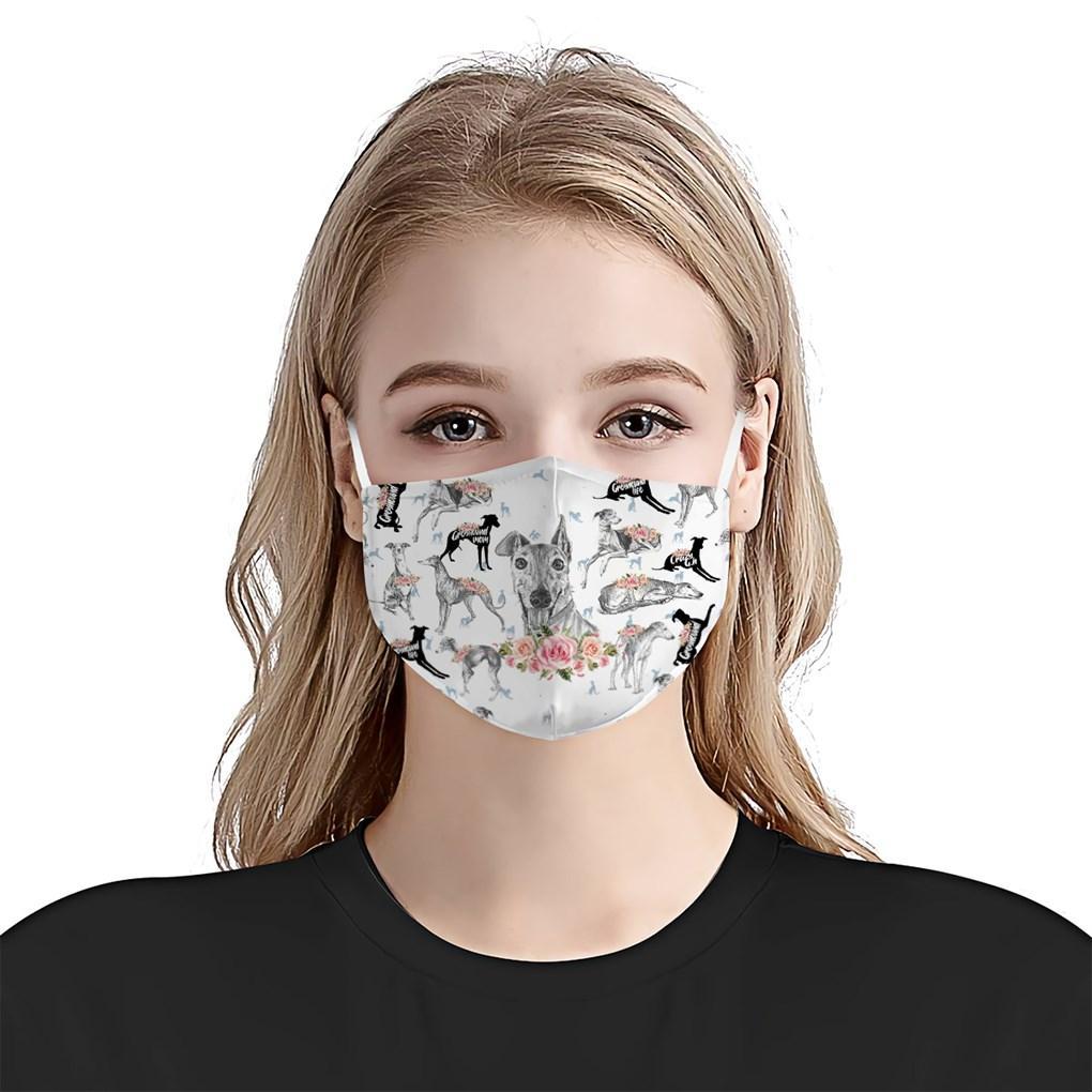 Greyhound Floral Vintage EZ07 3006 Face Mask