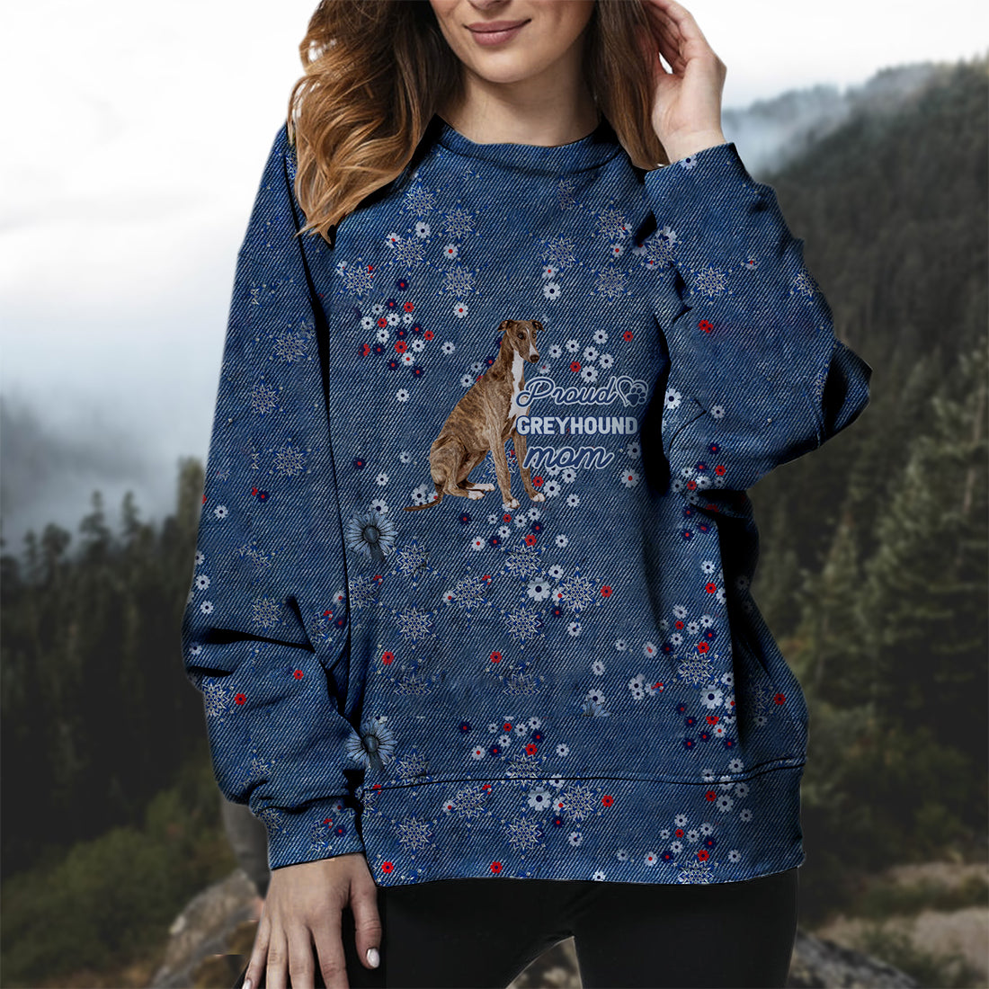 Greyhound-Pround Mom-Premium Sweatshirt