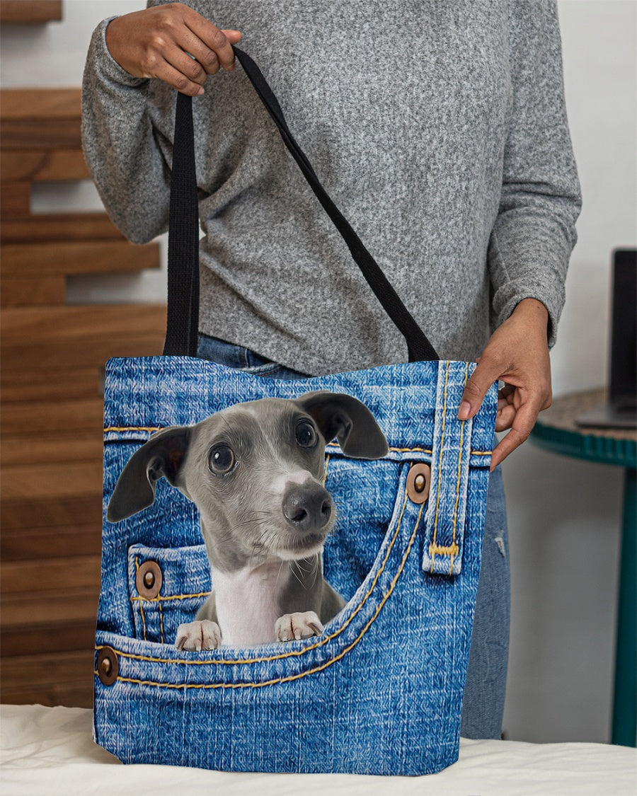 Greyhound-in pocket-Cloth Tote Bag