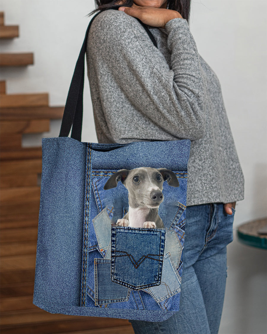 Greyhound-in pocket2-Cloth Tote Bag