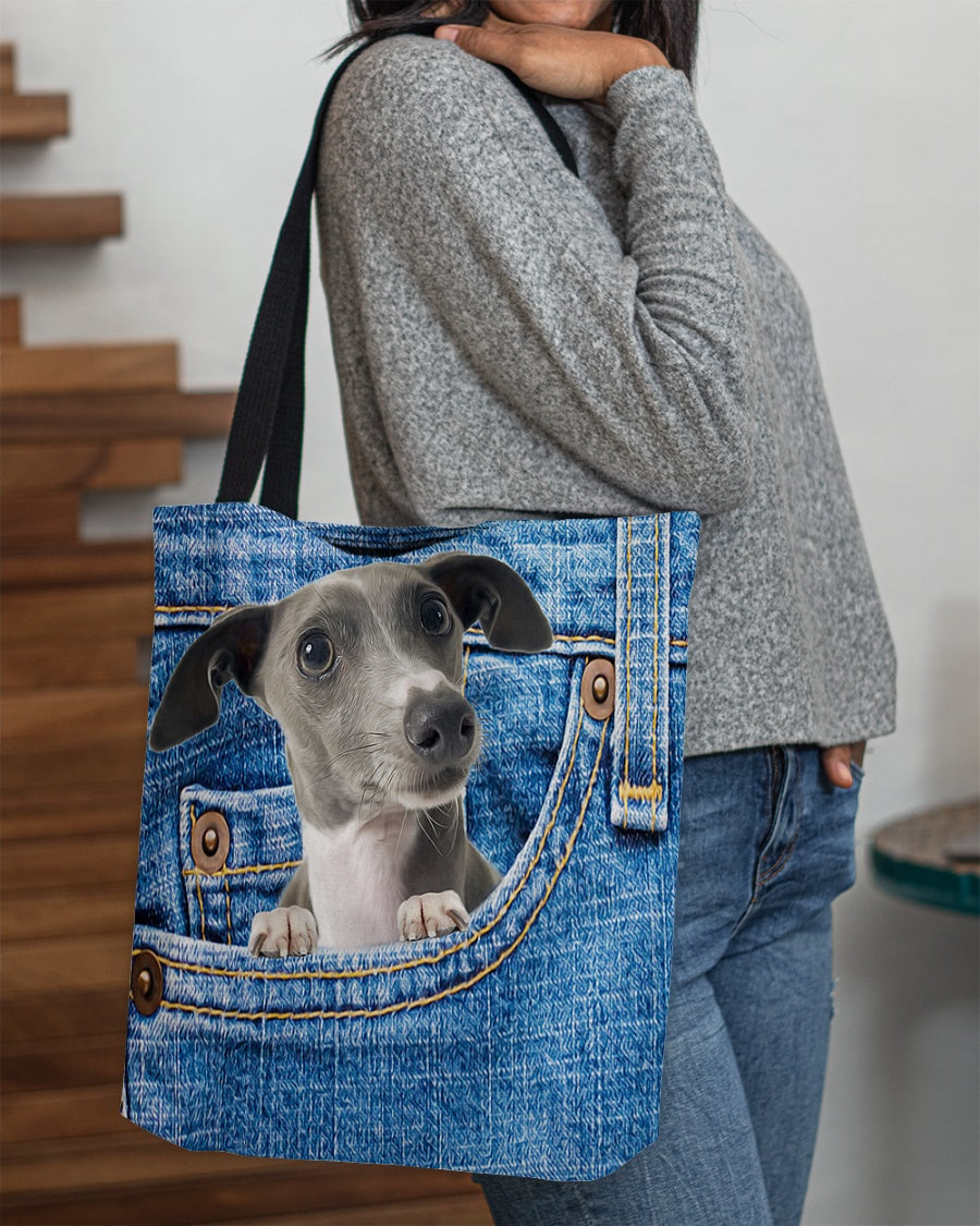 Greyhound-in pocket-Cloth Tote Bag