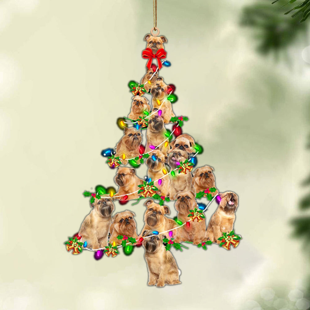 Griffon Bruxellois-Christmas Tree Lights-Two Sided Ornament