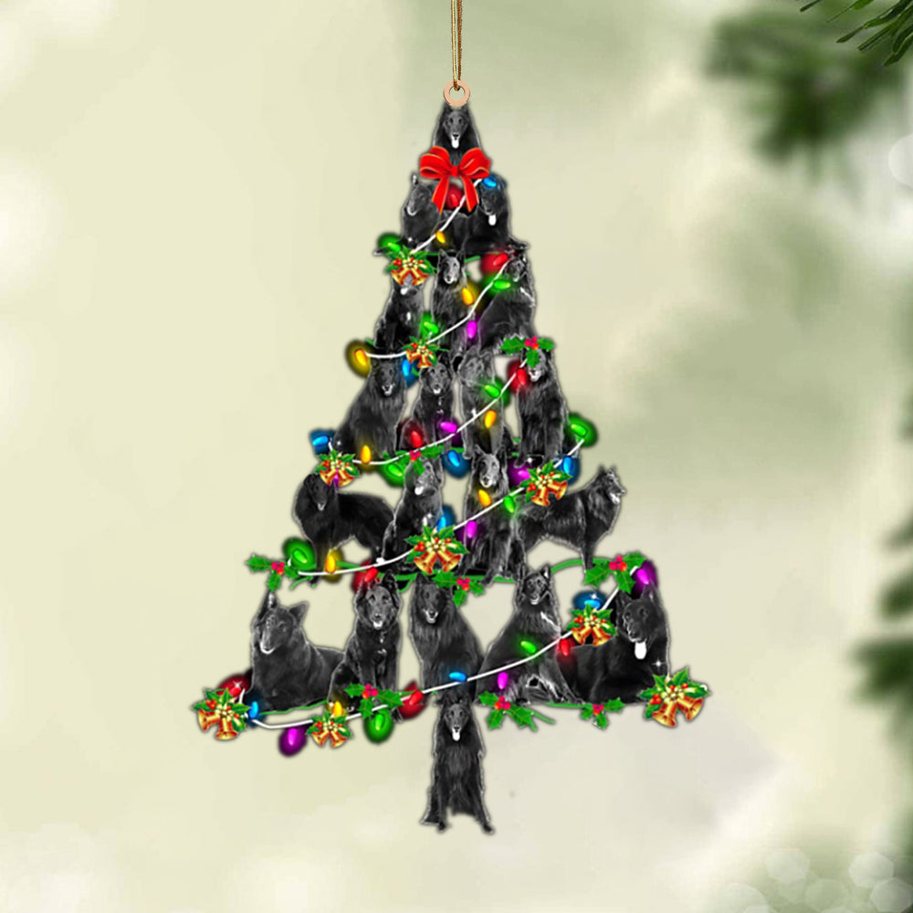 Groenendael-Christmas Tree Lights-Two Sided Ornament