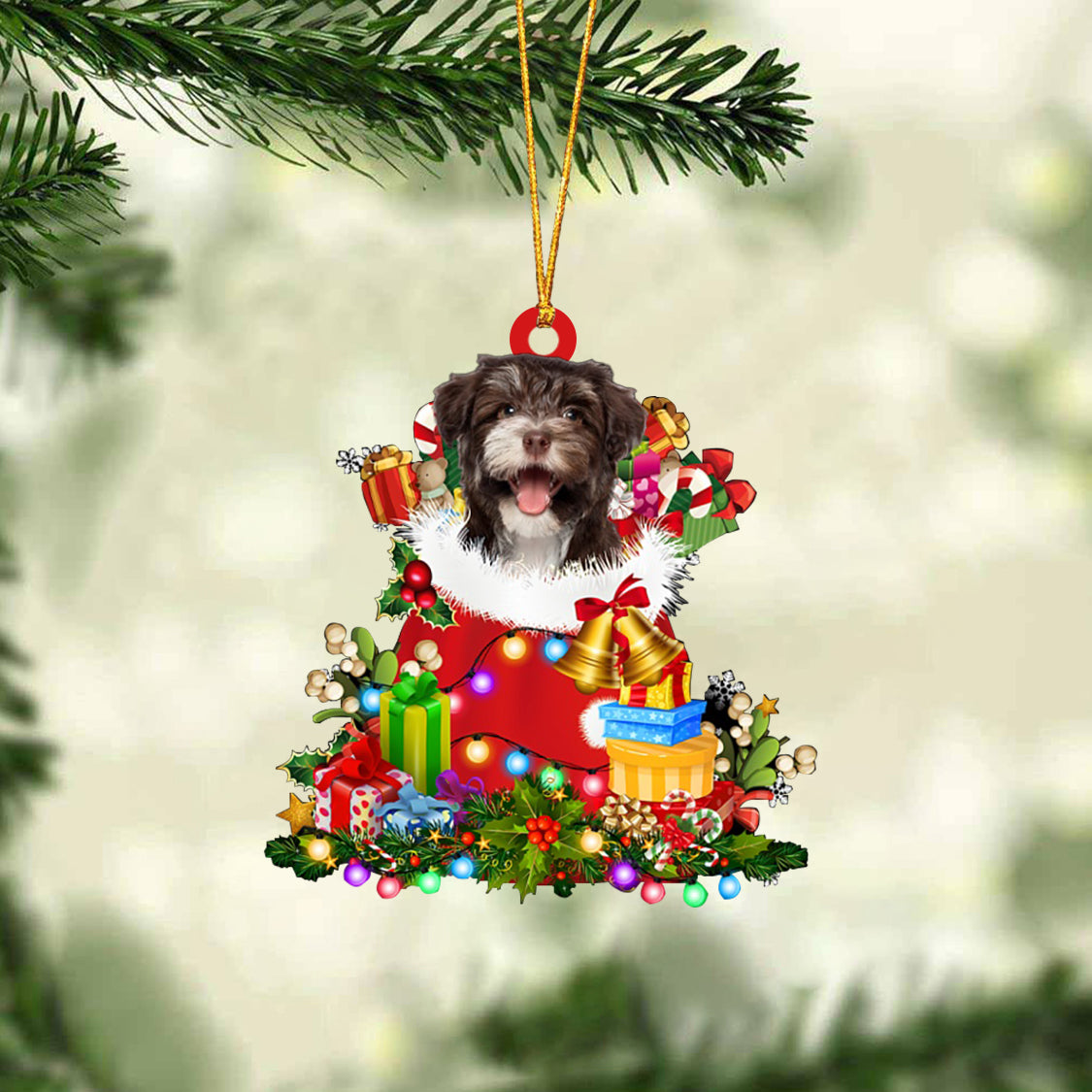 Havanese-Christmas Bag Gift-Two Sided Ornament