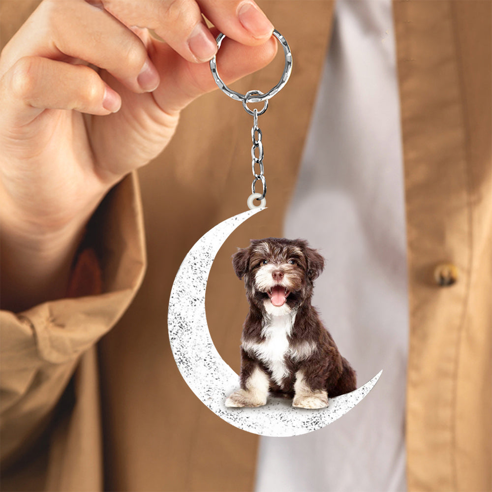 Havanese-Sit On The Moon Keychain