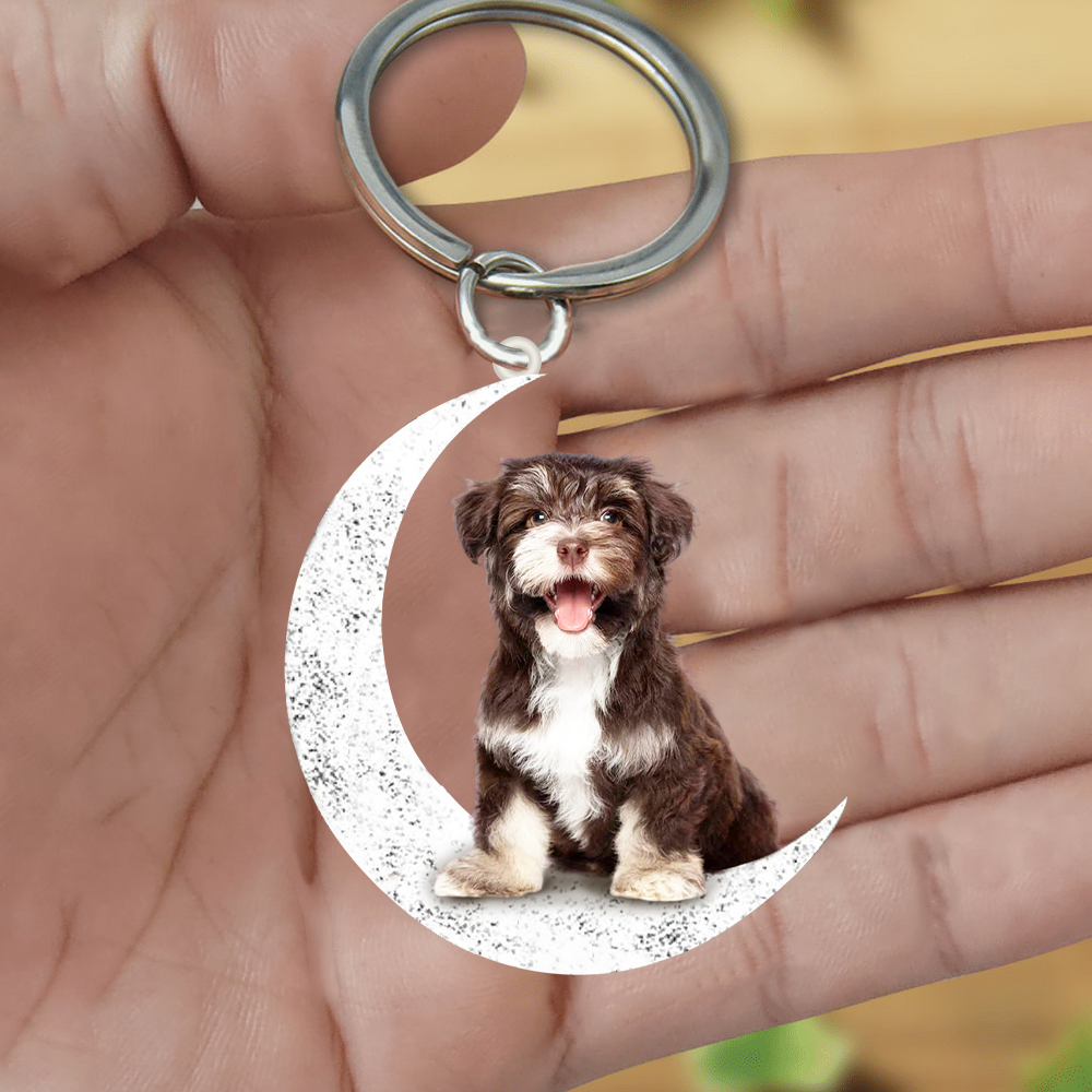 Havanese-Sit On The Moon Keychain