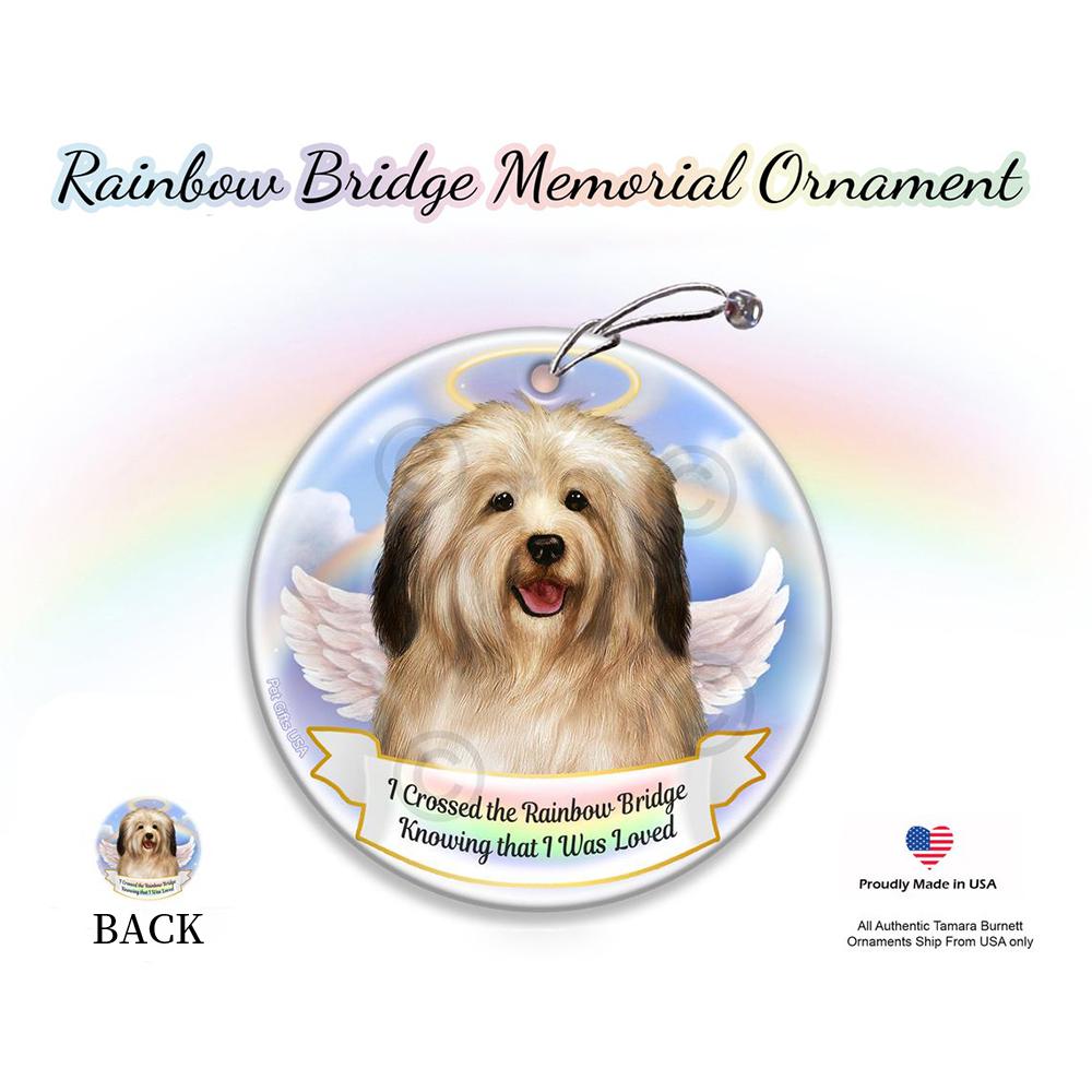 Rainbow Bridge Memorial-Havanese Cream Porcelain Hanging Ornament