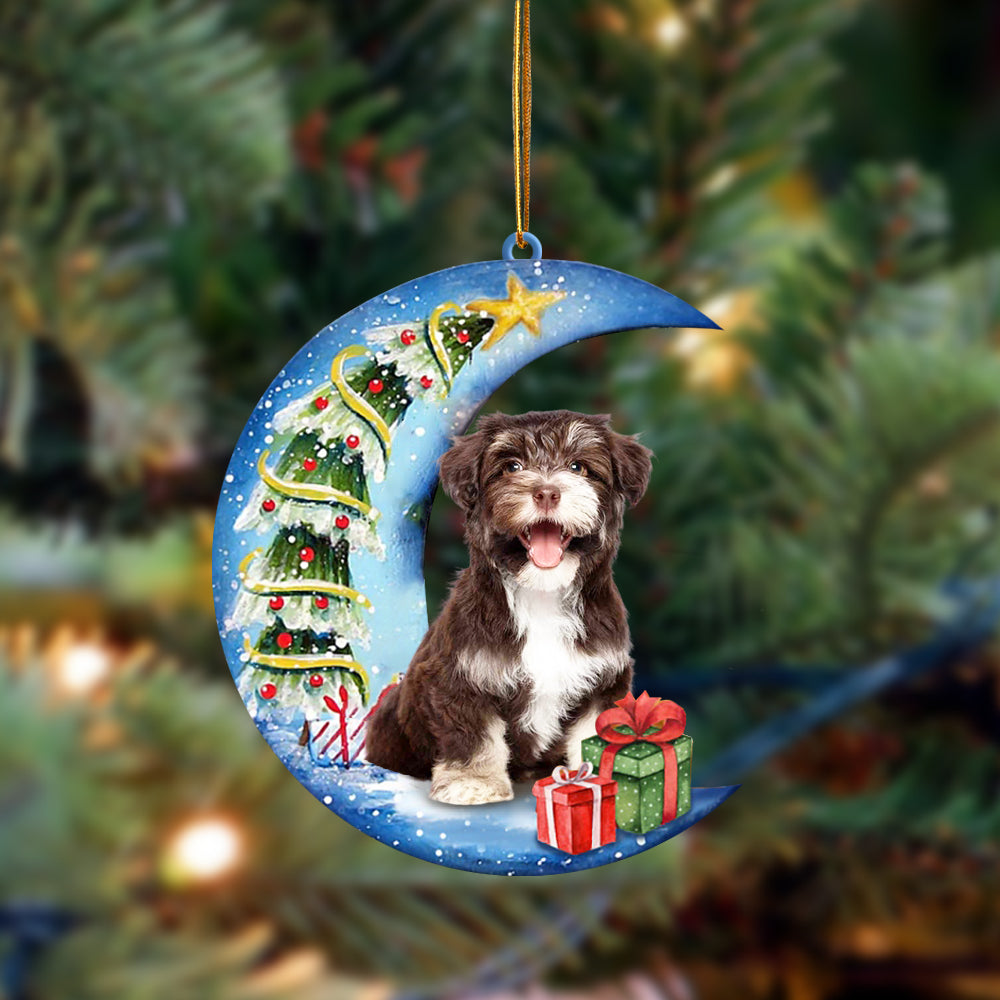 Havanese Sit On The Blue Moon-Two Sided Ornament