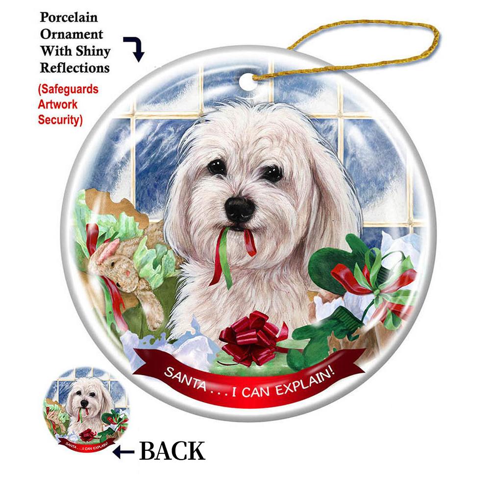 Havanese White Porcelain Hanging Ornament