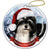 Havanese (Black & White) Santa Hat Porcelain Christmas Ornament